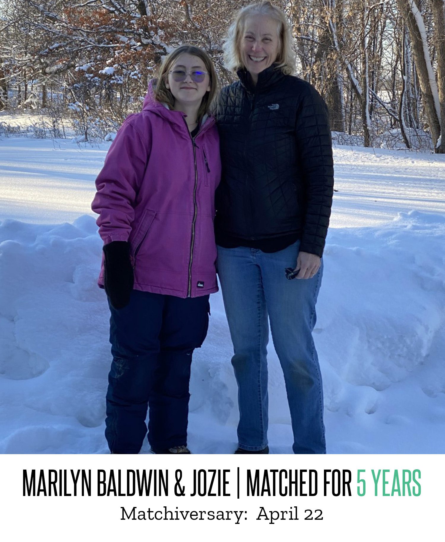 Marilyn Baldwin and Jozie 5 Year Matchiversary 2024