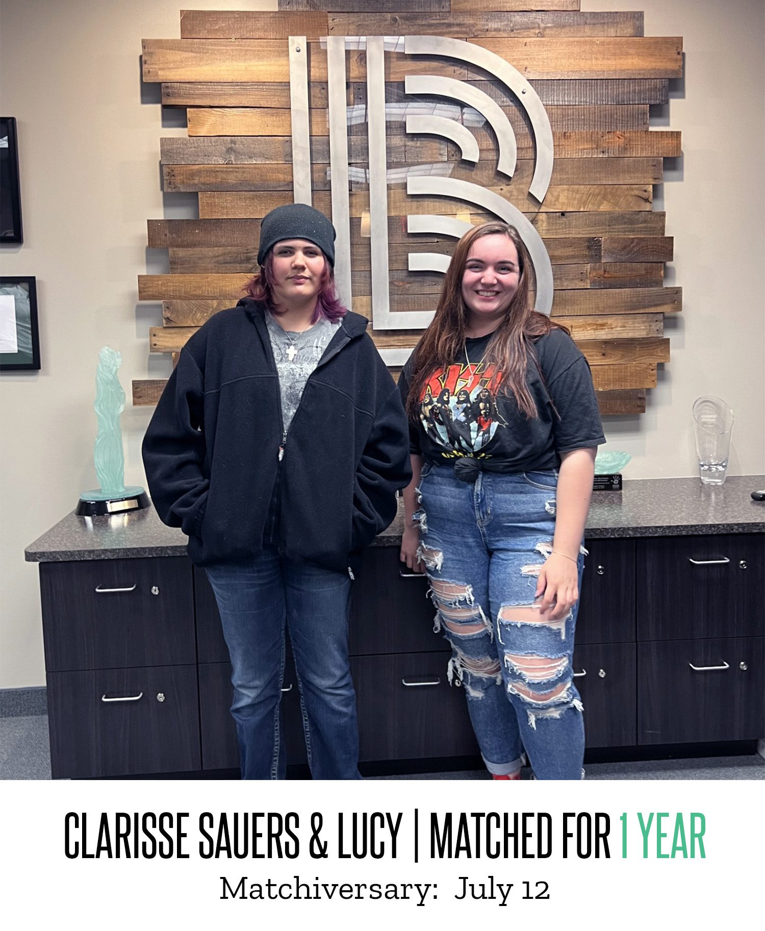 Clarisse Sauers and Lucy 1 Year Matchiversary