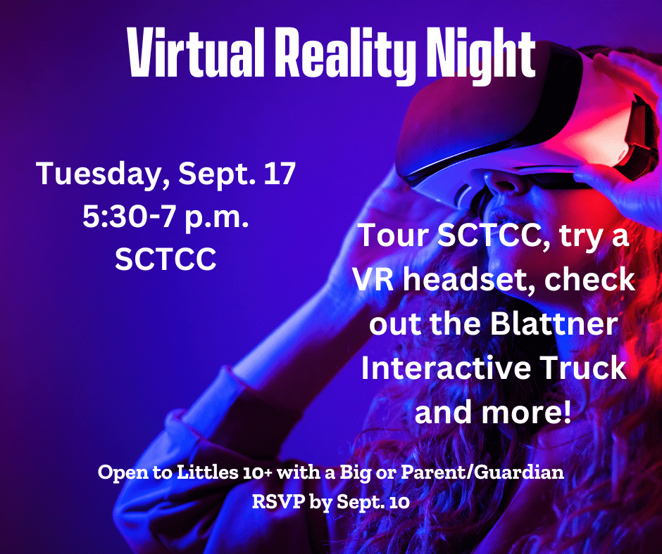 Details for the Sept. 17 virtual reality activity at SCTCC