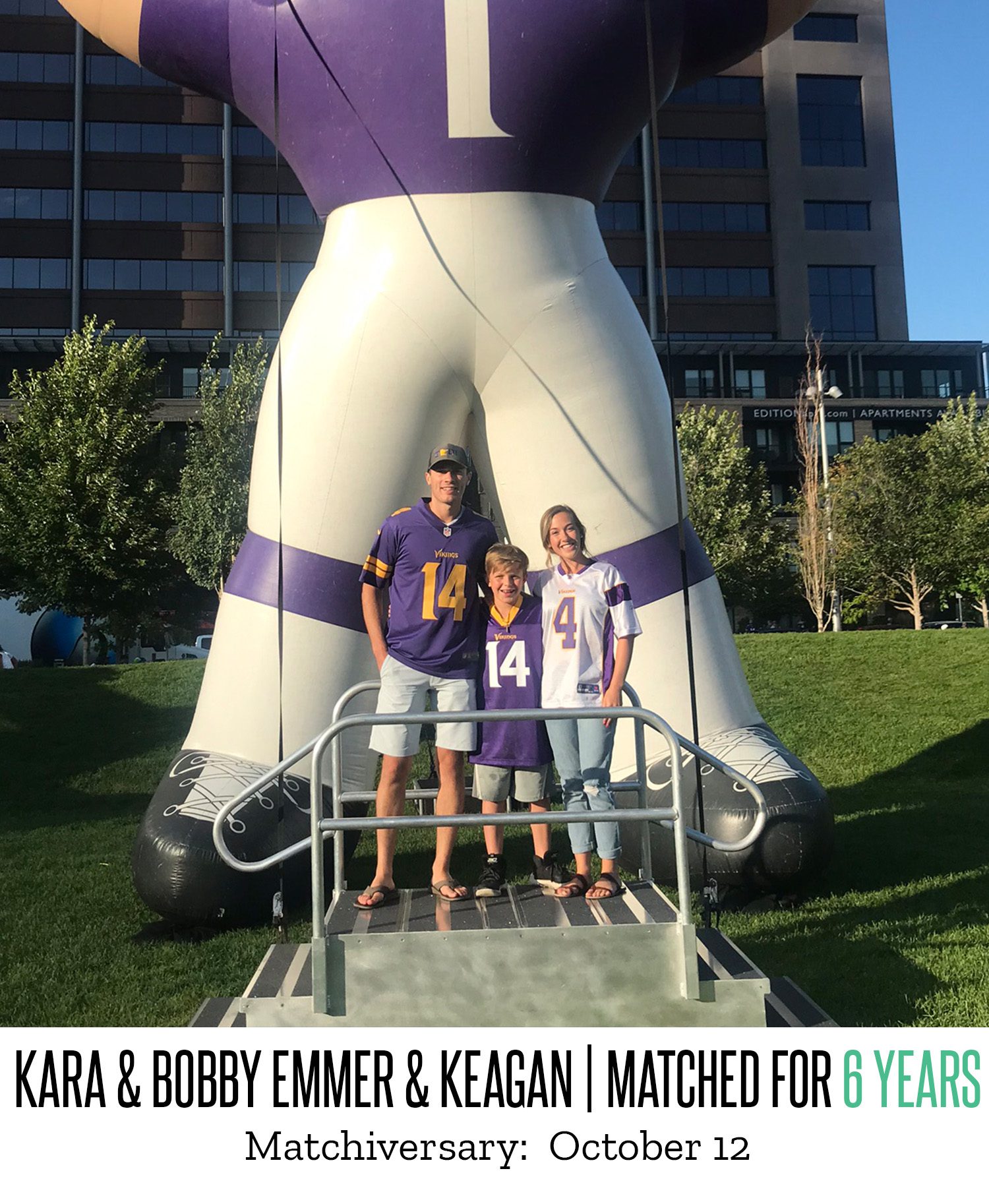 Kara and Bobby Emmer and Keagan 6 Year Matchiversary