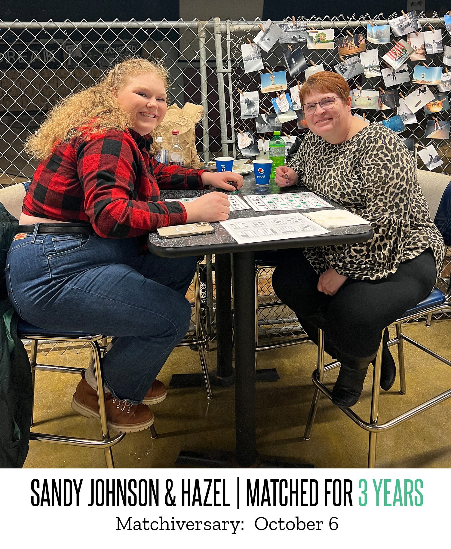 Sandy Johnson and Hazel 3 Year Matchiversary