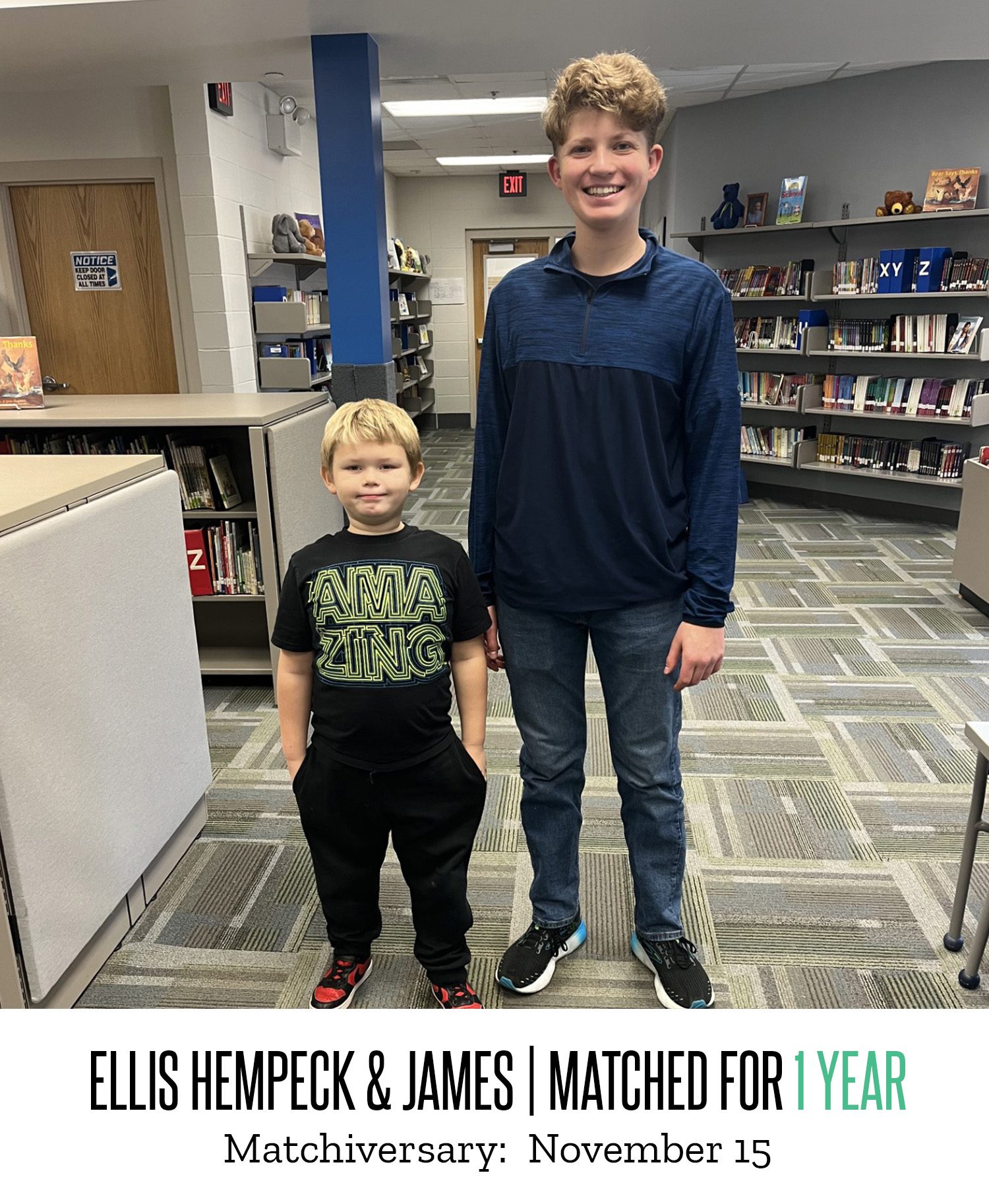 Ellis Hempeck and James 1 Year Matchiversary