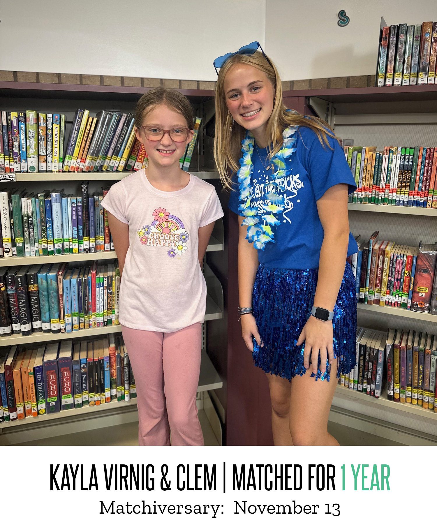 Kayla Virnig and Clem 1 Year Matchiversary