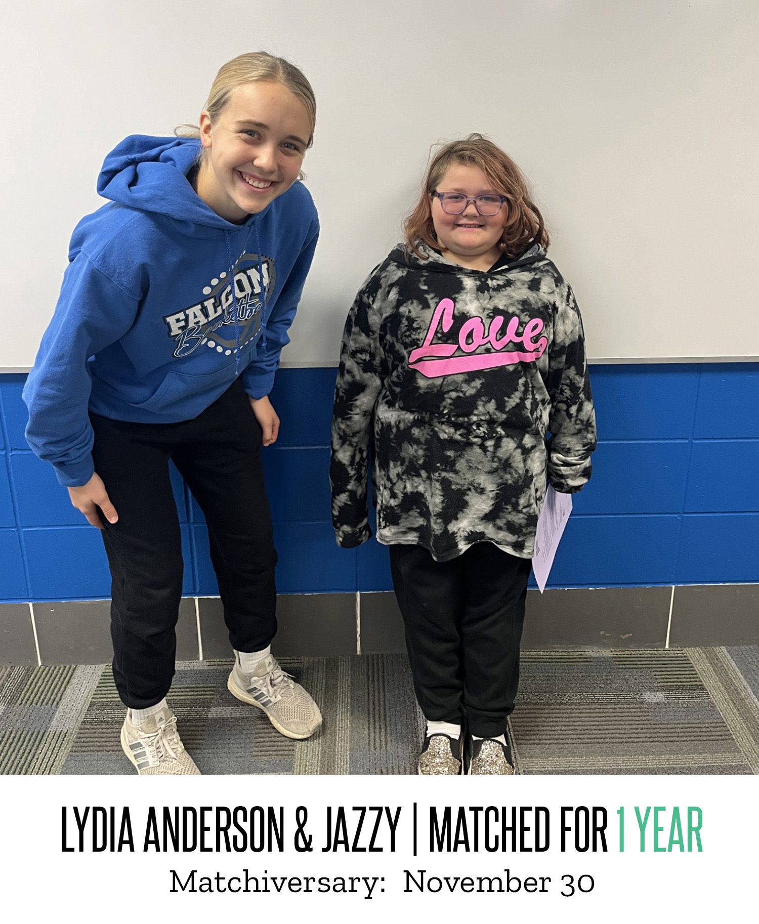 Lydia Anderson and Jazzy 1 Year Matchiversary