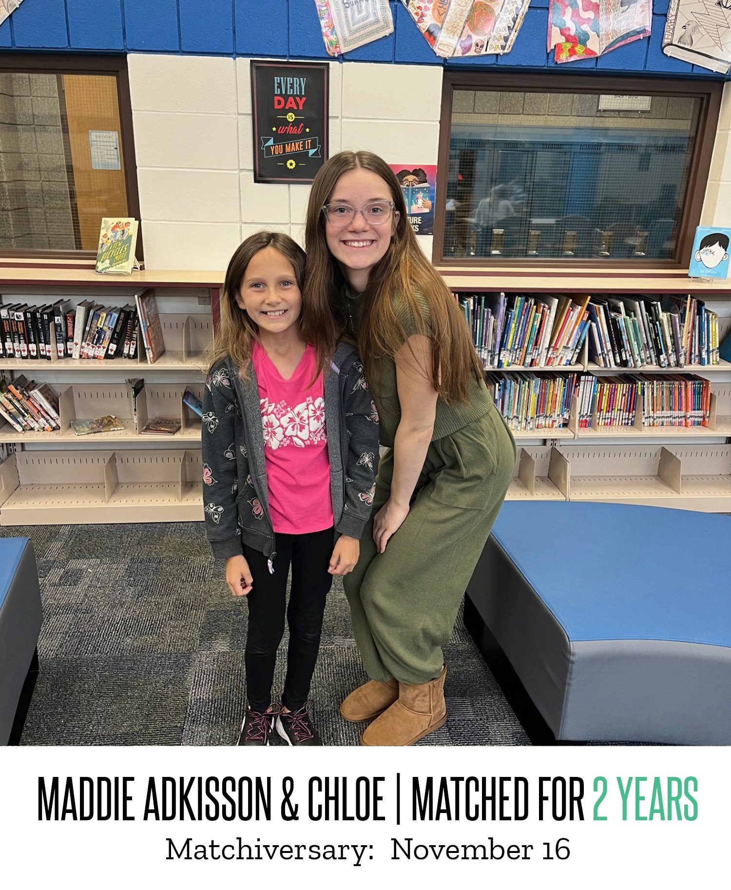 Maddie Adkisson and Chloe 2 Year Matchiversary