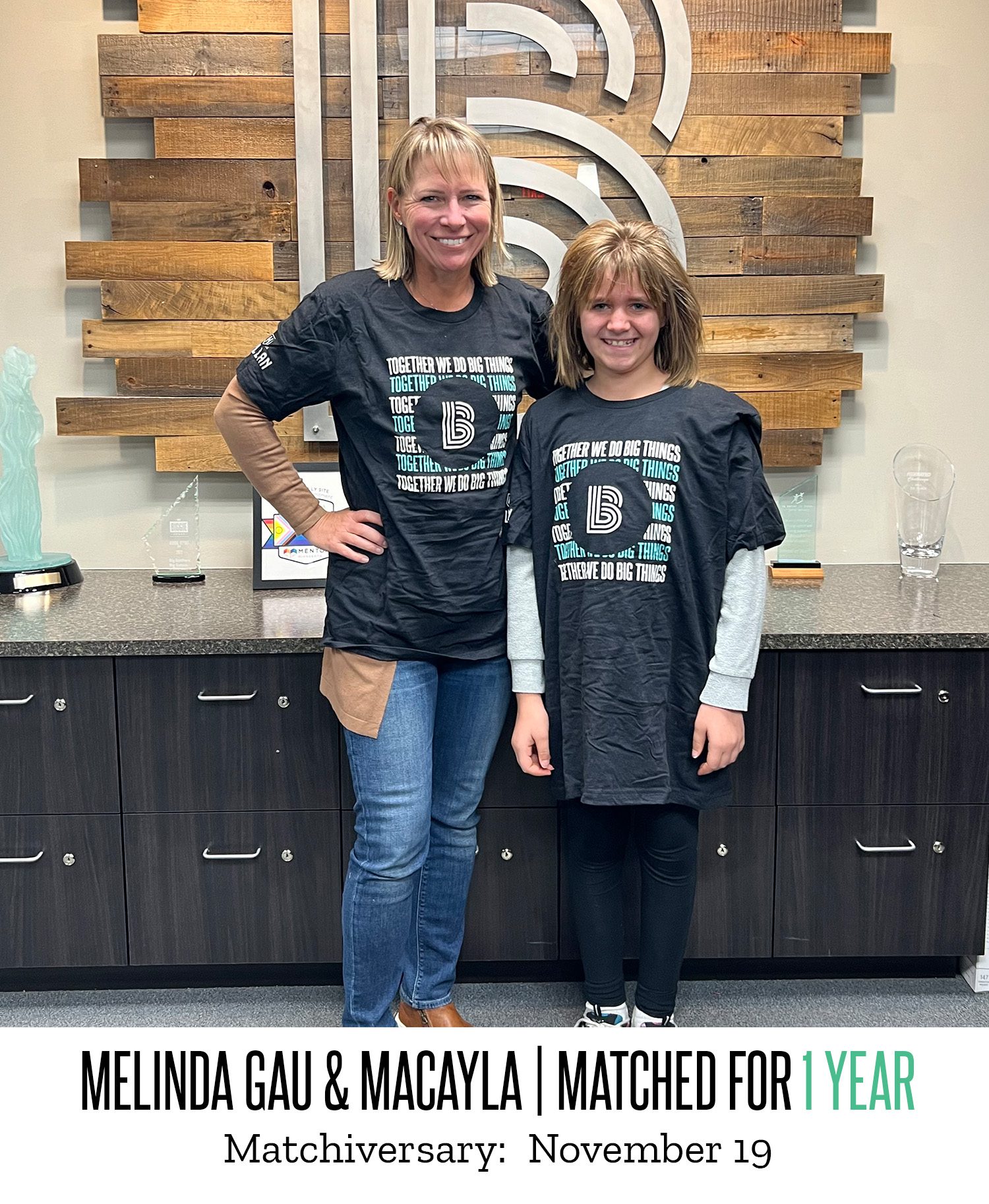 Melinda Gau and Macayla 1 Year Matchiversary