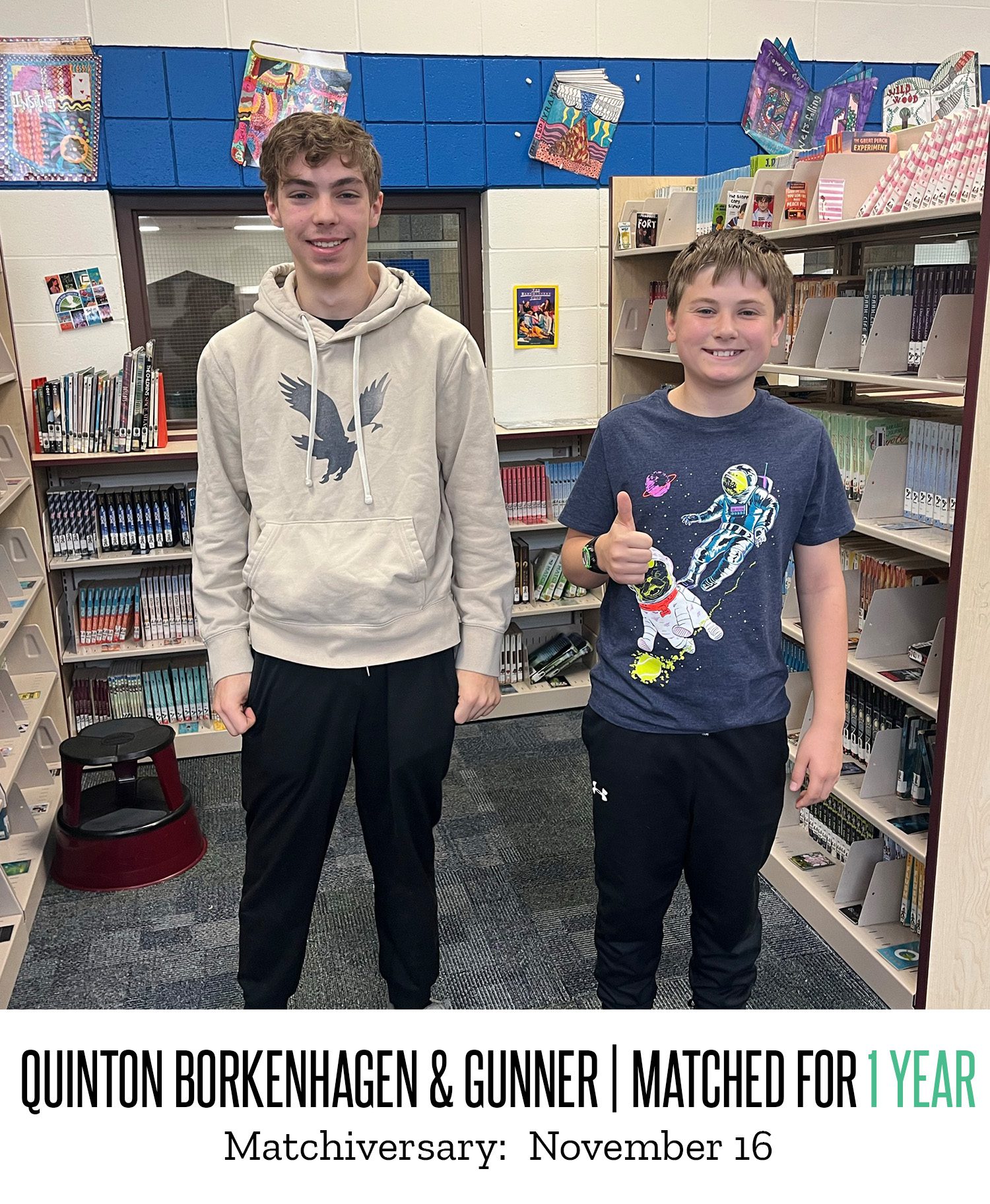 Quinton Borkenhagen and Gunner 1 Year Matchiversary