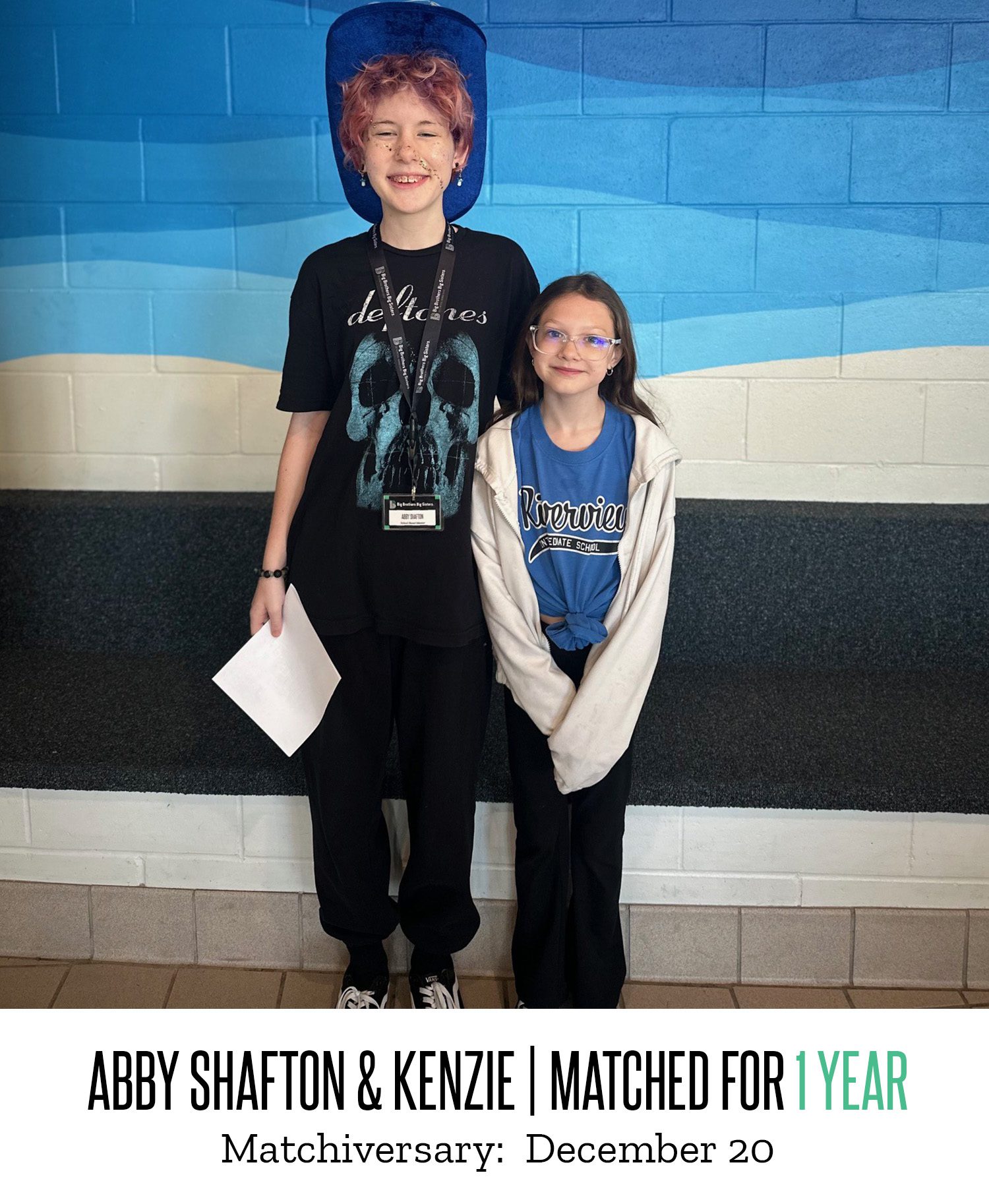 Abby Shafton and Kenzie 1 Year Matchiversary