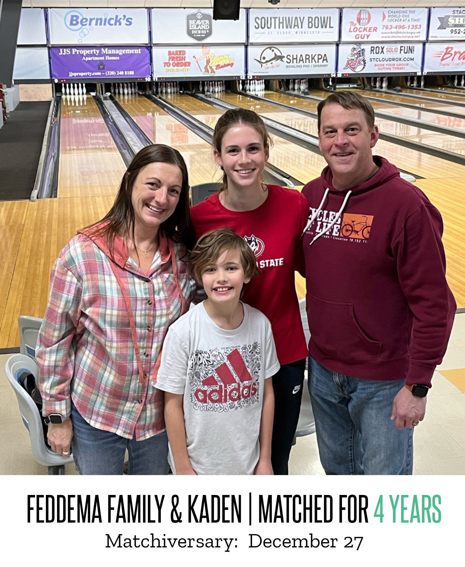 Feddema Family and Kaden 4 Year Matchiversary