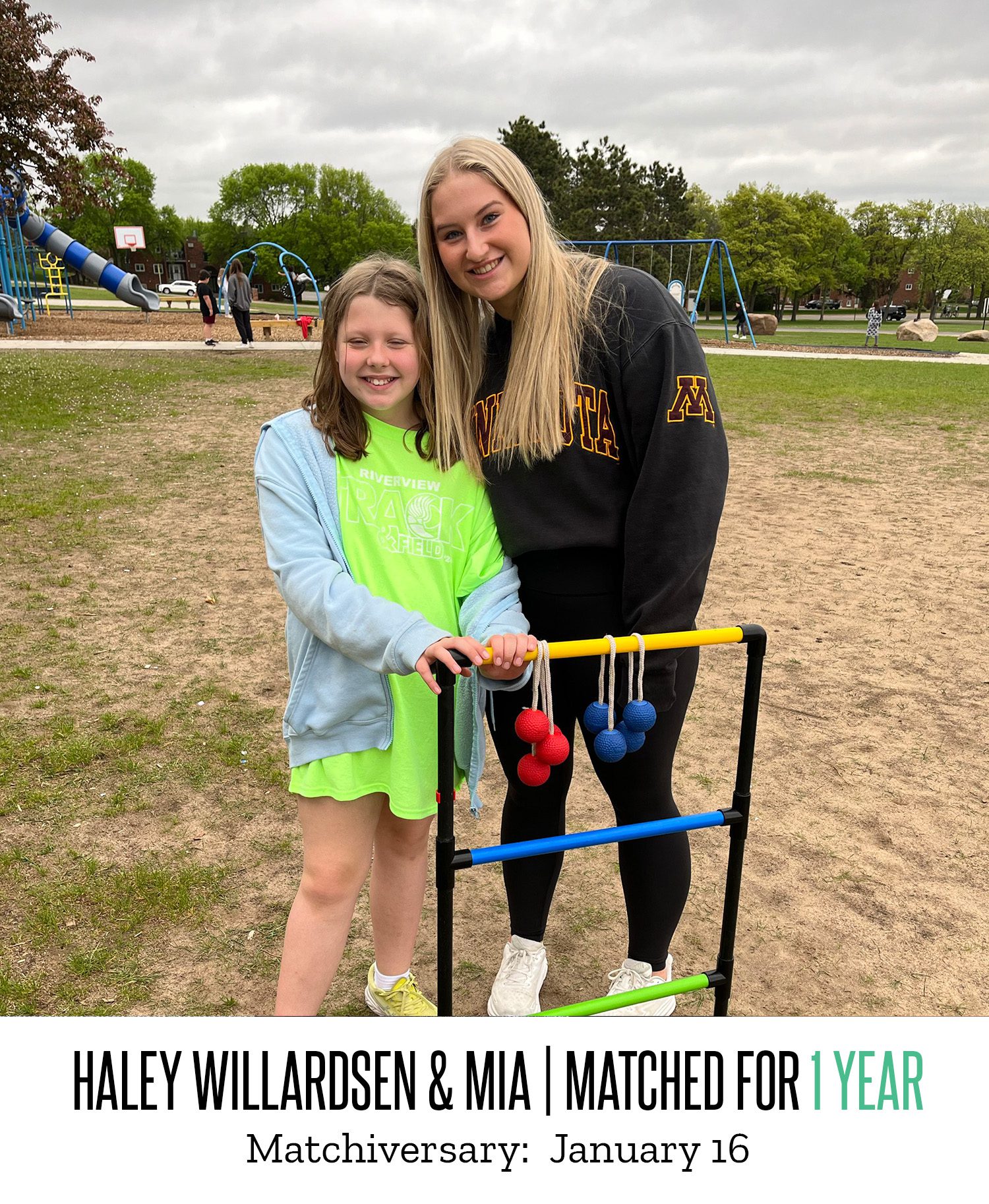 Haley Willardsen and Mia 1 Year Matchiversary